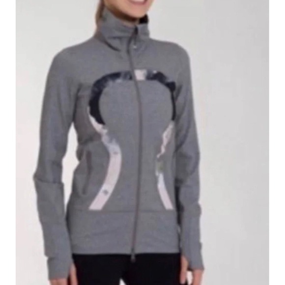 LULULEMON IN‎ STRIDE JACKET GRAY CITRON TINTED CANVAS SIZE 4 - Picture 1 of 7